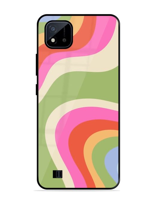 Wavy Rainbow Wonderland Glossy Soft Edge Case for Realme C20 Chachhi