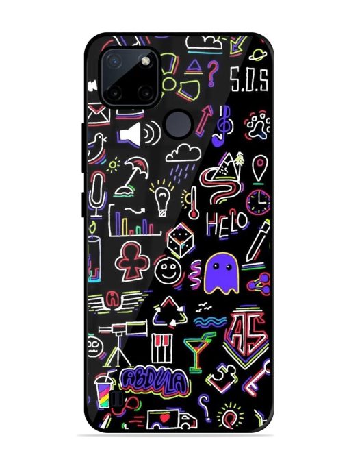 Neon Doodle Glossy Soft Edge Case for Realme C21Y Chachhi