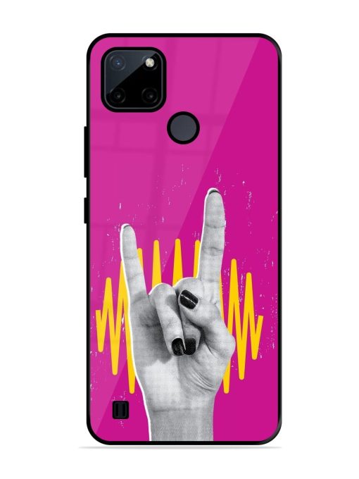 Rock Hand Glossy Soft Edge Case for Realme C21Y Chachhi