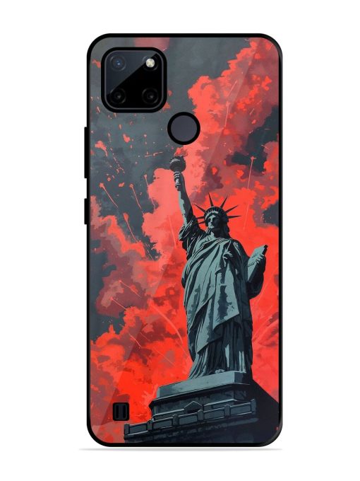 Lady Liberty'S Firework Finale Glossy Soft Edge Case for Realme C21Y Chachhi