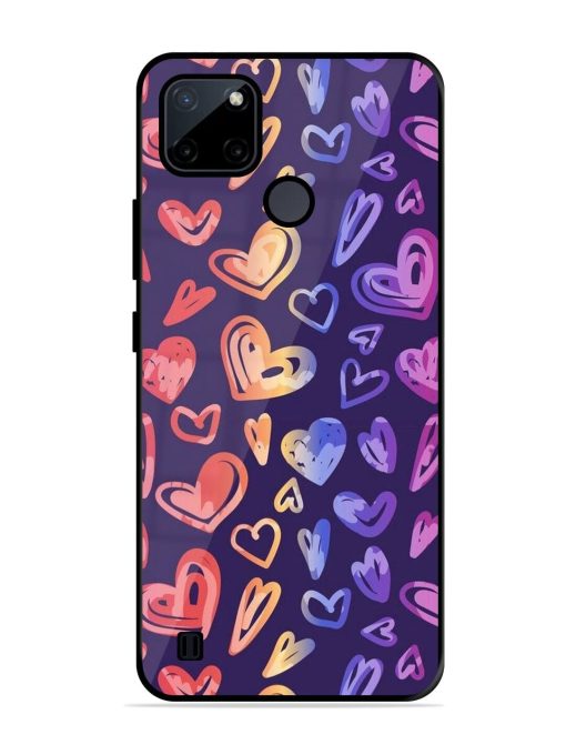 Rainbow Hearts Glossy Soft Edge Case for Realme C21Y Chachhi