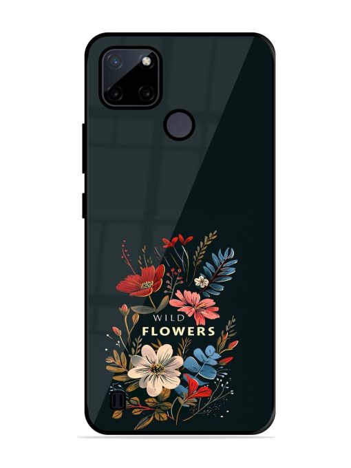 Dark Floral Glossy Soft Edge Case for Realme C21Y Chachhi