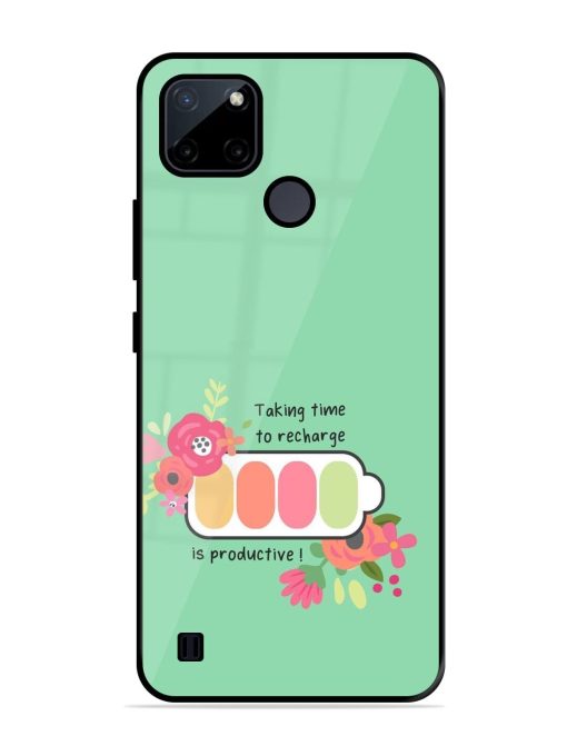 Recharge And Bloom Glossy Soft Edge Case for Realme C21Y Chachhi