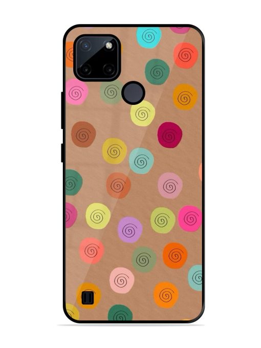 Swirly Dots On Kraft Glossy Soft Edge Case for Realme C21Y Chachhi