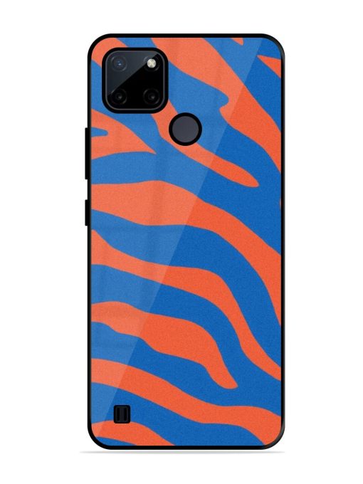 Zebra Stripes In Blue And Orange Glossy Soft Edge Case for Realme C21Y Chachhi