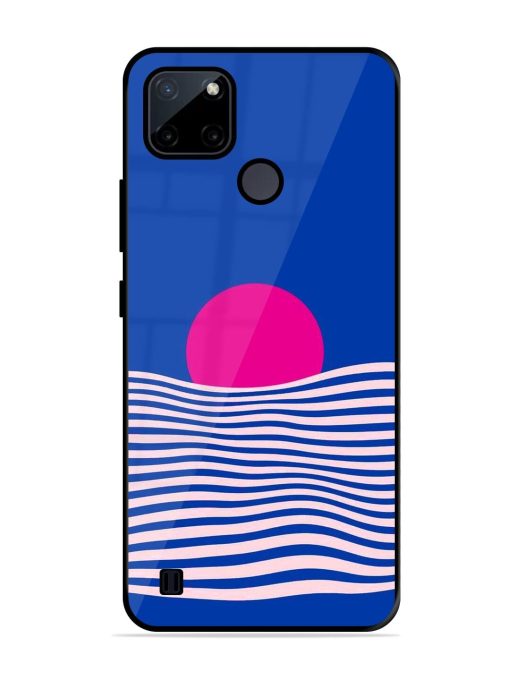 Pink Sunset Over Blue Waves Glossy Soft Edge Case for Realme C21Y Chachhi