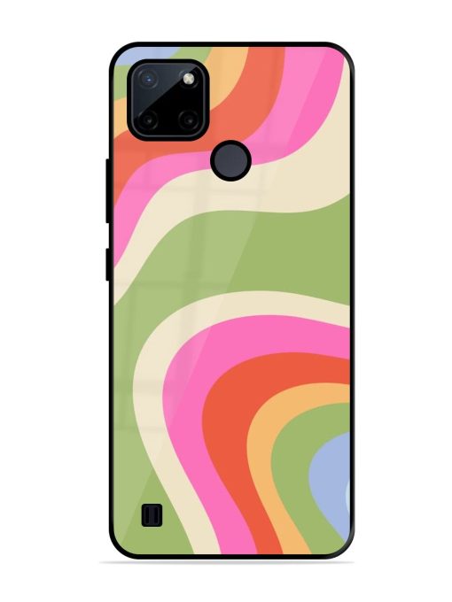 Wavy Rainbow Wonderland Glossy Soft Edge Case for Realme C21Y Chachhi