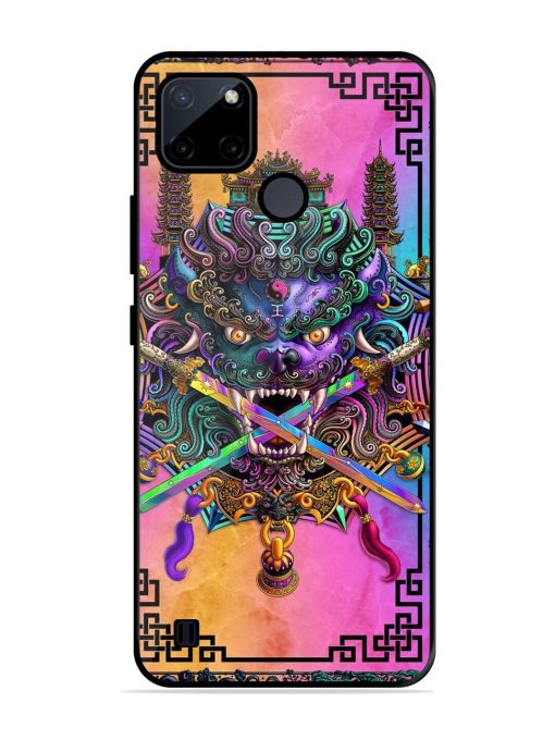 Psychedelic Fu Dog Tapestry Glossy Soft Edge Case for Realme C21Y Chachhi