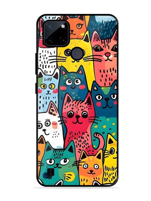 Feline Frenzy Glossy Soft Edge Case for Realme C21Y Chachhi