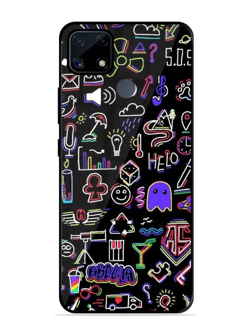 Neon Doodle Glossy Soft Edge Case for Realme C25S Chachhi