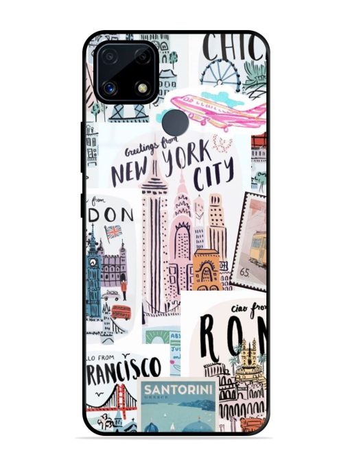 Travelogue Glossy Soft Edge Case for Realme C25S