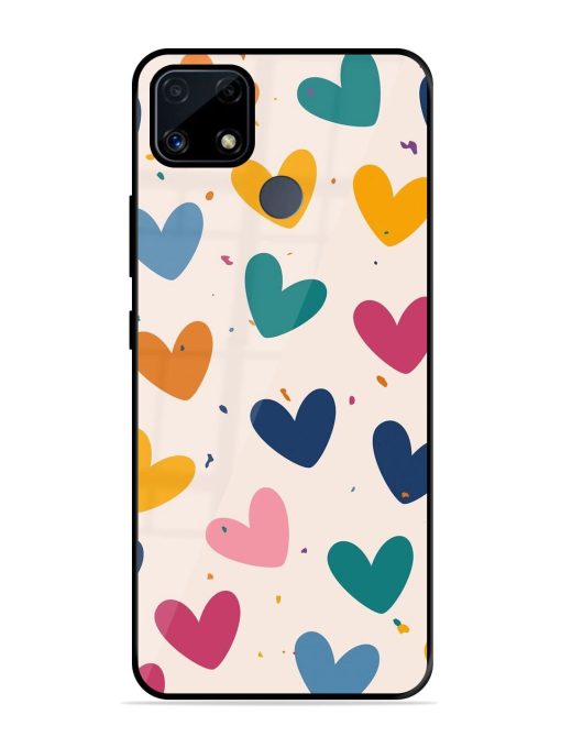 Rainbow Hearts Glossy Soft Edge Case for Realme C25S Chachhi