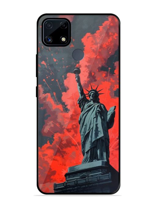 Lady Liberty'S Firework Finale Glossy Soft Edge Case for Realme C25S Chachhi