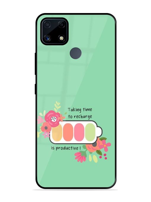 Recharge And Bloom Glossy Soft Edge Case for Realme C25S Chachhi