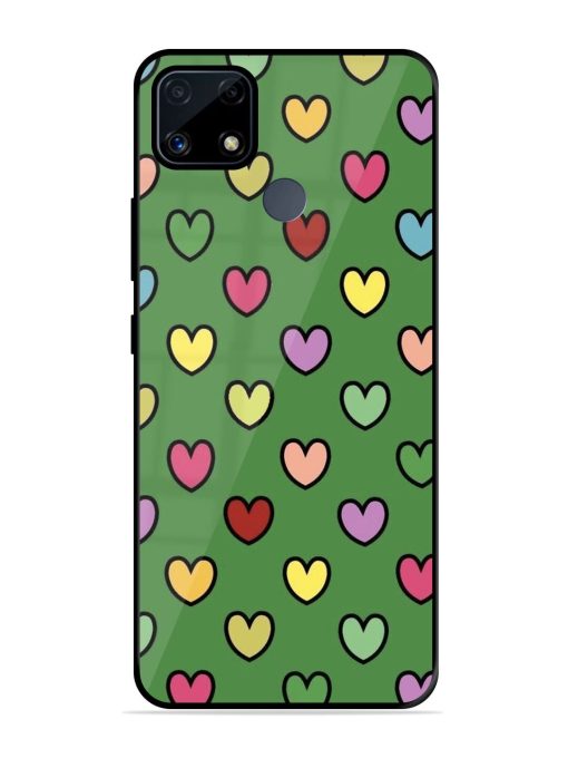 Rainbow Heart Parade Glossy Soft Edge Case for Realme C25S Chachhi