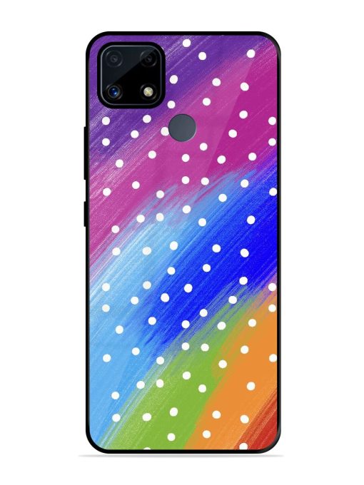 Rainbow Polka Dot Dream Glossy Soft Edge Case for Realme C25S Chachhi