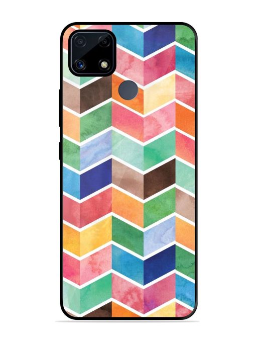 Watercolor Chevron Whimsy Glossy Soft Edge Case for Realme C25S Chachhi