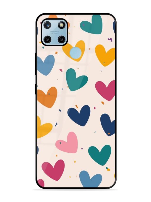 Rainbow Hearts Glossy Soft Edge Case for Realme C25Y Chachhi