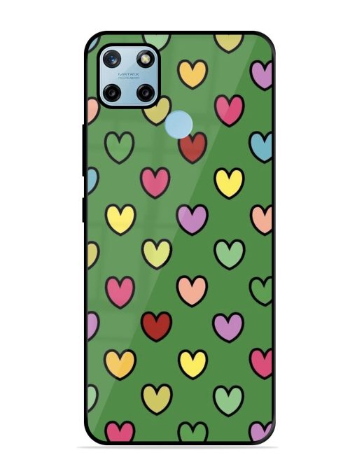 Rainbow Heart Parade Glossy Soft Edge Case for Realme C25Y Chachhi