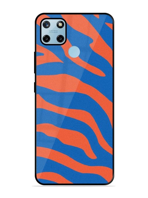 Zebra Stripes In Blue And Orange Glossy Soft Edge Case for Realme C25Y Chachhi