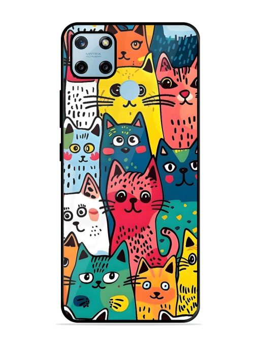 Feline Frenzy Glossy Soft Edge Case for Realme C25Y Chachhi