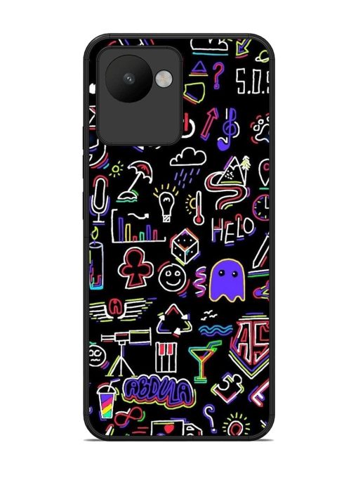 Neon Doodle Glossy Soft Edge Case for Realme C30 Chachhi