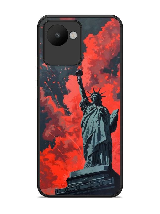 Lady Liberty'S Firework Finale Glossy Soft Edge Case for Realme C30 Chachhi