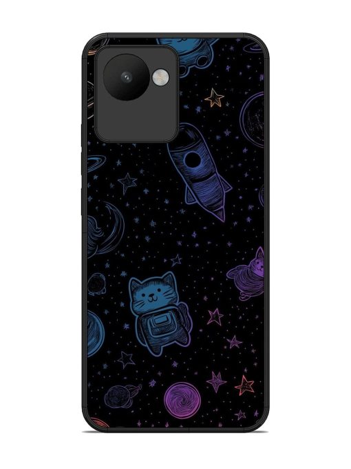 Cosmic Cat Chaos Glossy Soft Edge Case for Realme C30 Chachhi