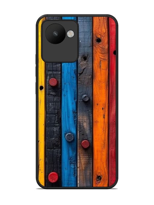 Rainbow Plank Glossy Soft Edge Case for Realme C30 Chachhi