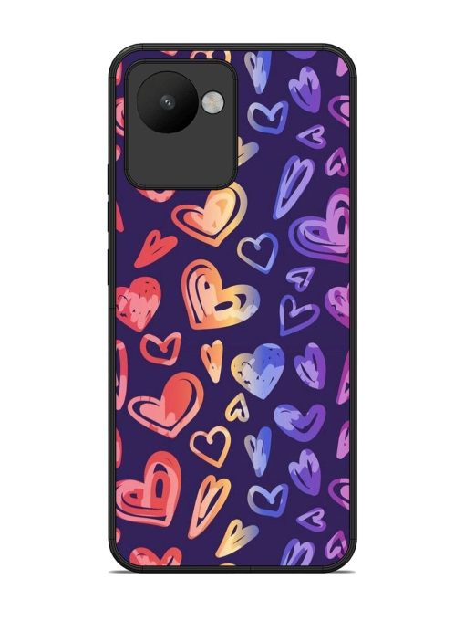 Rainbow Hearts Glossy Soft Edge Case for Realme C30 Chachhi