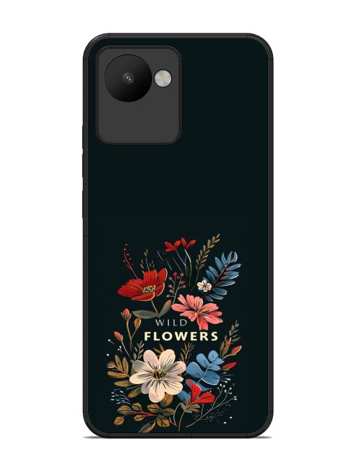 Dark Floral Glossy Soft Edge Case for Realme C30 Chachhi