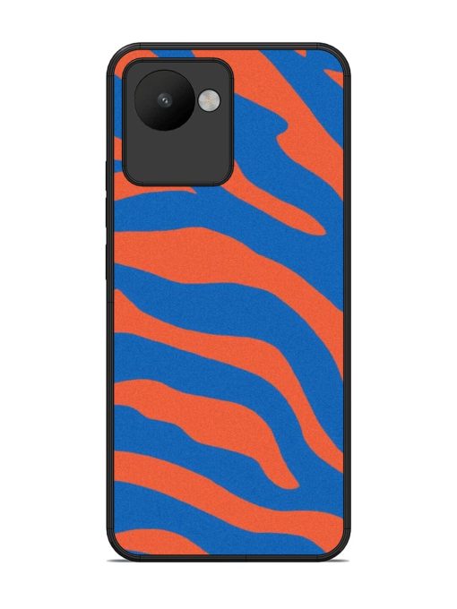 Zebra Stripes In Blue And Orange Glossy Soft Edge Case for Realme C30 Chachhi