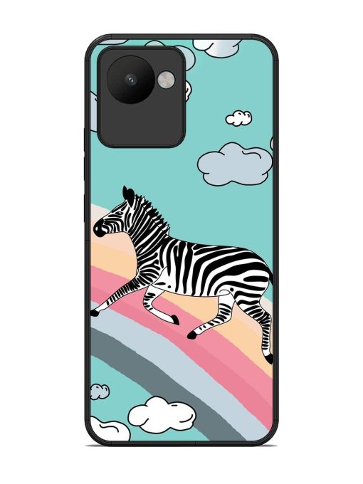 Zebra On A Rainbow Glossy Soft Edge Case for Realme C30 Chachhi