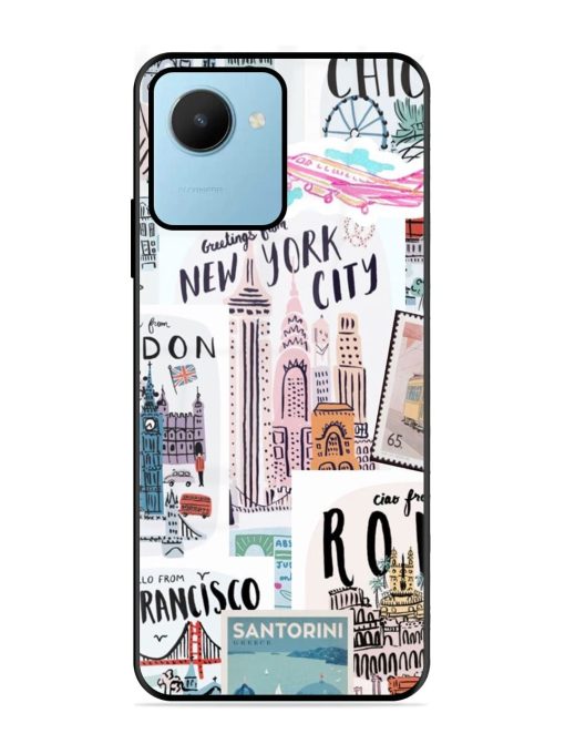 Travelogue Glossy Soft Edge Case for Realme C30S Chachhi