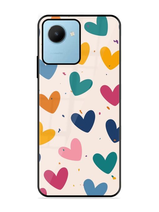 Rainbow Hearts Glossy Soft Edge Case for Realme C30S Chachhi