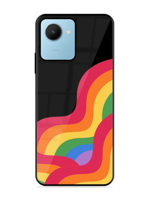 Wavy Rainbow Glossy Soft Edge Case for Realme C30S Chachhi