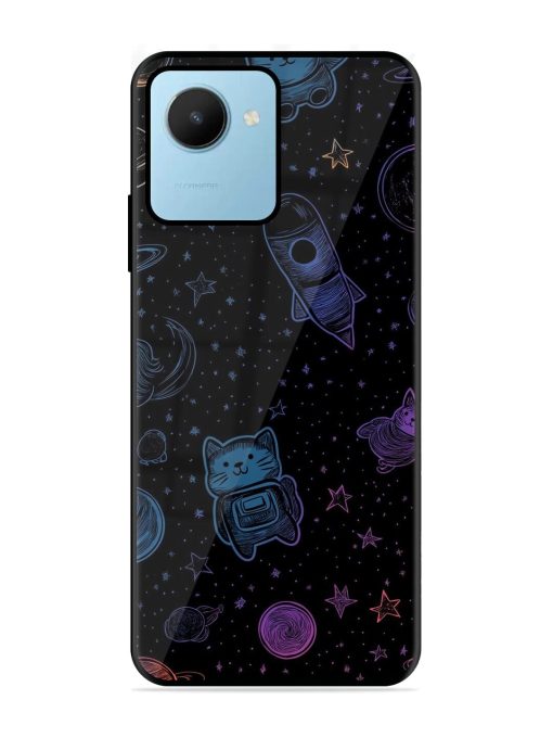 Cosmic Cat Chaos Glossy Soft Edge Case for Realme C30S