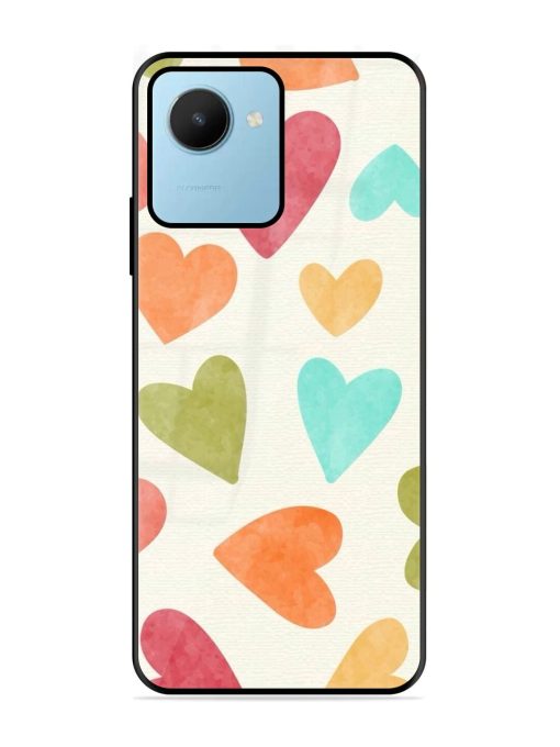 Watercolor Hearts Glossy Soft Edge Case for Realme C30S Chachhi