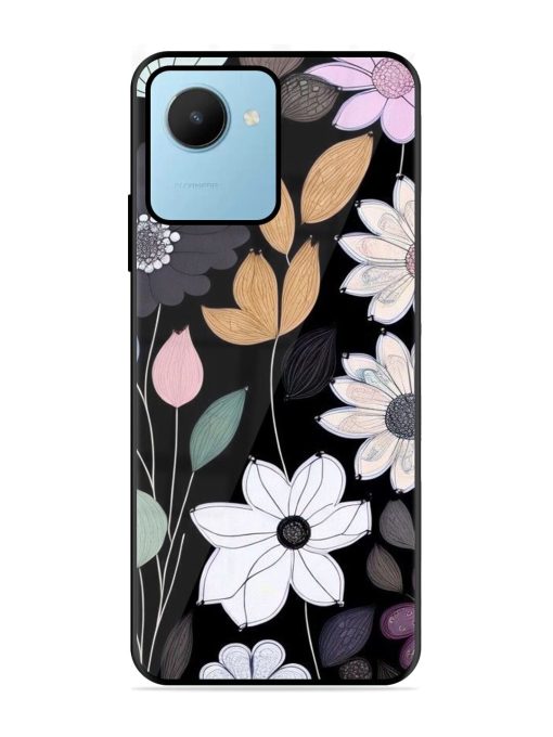 Whimsical Blooms On Black Glossy Soft Edge Case for Realme C30S Chachhi