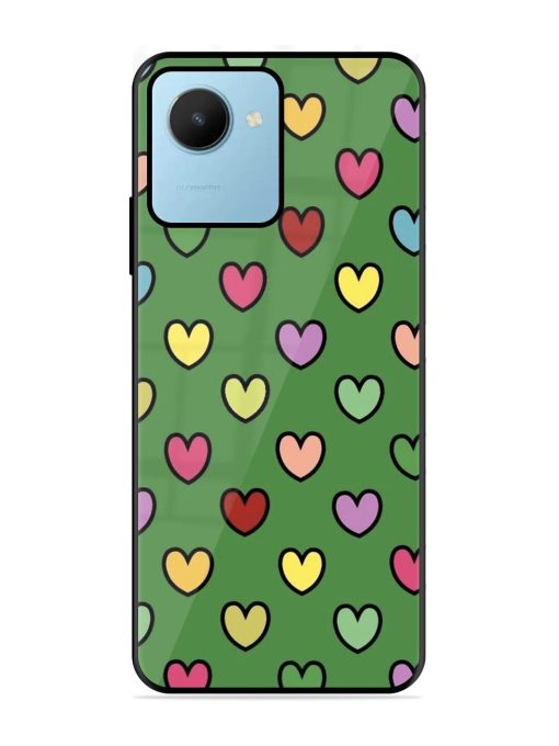 Rainbow Heart Parade Glossy Soft Edge Case for Realme C30S Chachhi