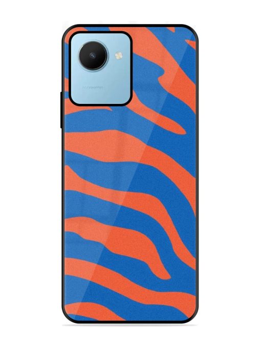 Zebra Stripes In Blue And Orange Glossy Soft Edge Case for Realme C30S Chachhi