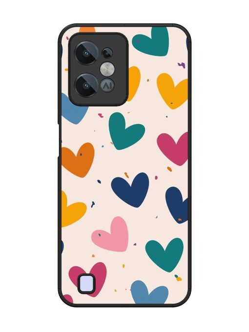 Rainbow Hearts Glossy Soft Edge Case for Realme C31 Chachhi