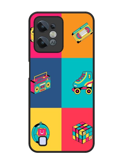 90S Throwback Grid Glossy Soft Edge Case for Realme C31 Chachhi