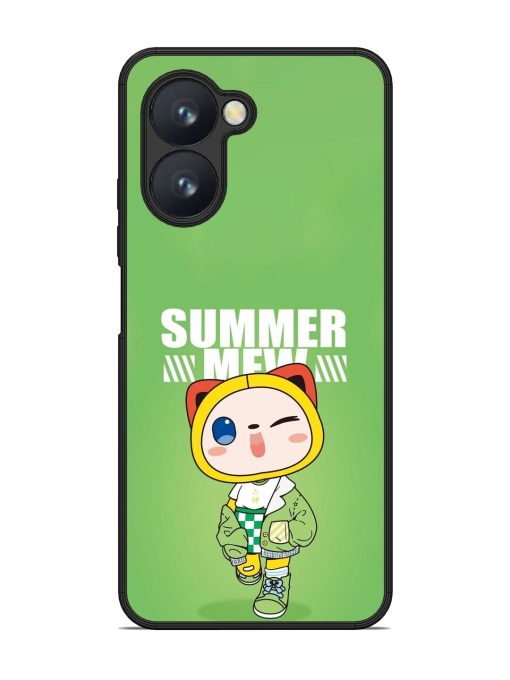 Purrfect Summer Glossy Soft Edge Case for Realme C33 Chachhi