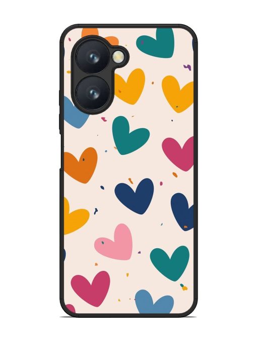 Rainbow Hearts Glossy Soft Edge Case for Realme C33 Chachhi