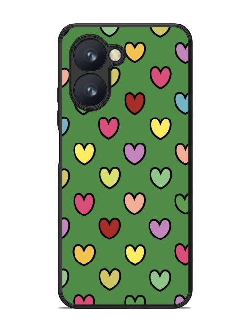 Rainbow Heart Parade Glossy Soft Edge Case for Realme C33 Chachhi