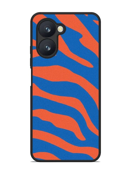 Zebra Stripes In Blue And Orange Glossy Soft Edge Case for Realme C33 Chachhi