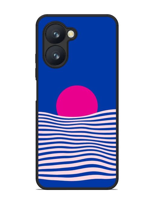 Pink Sunset Over Blue Waves Glossy Soft Edge Case for Realme C33 Chachhi