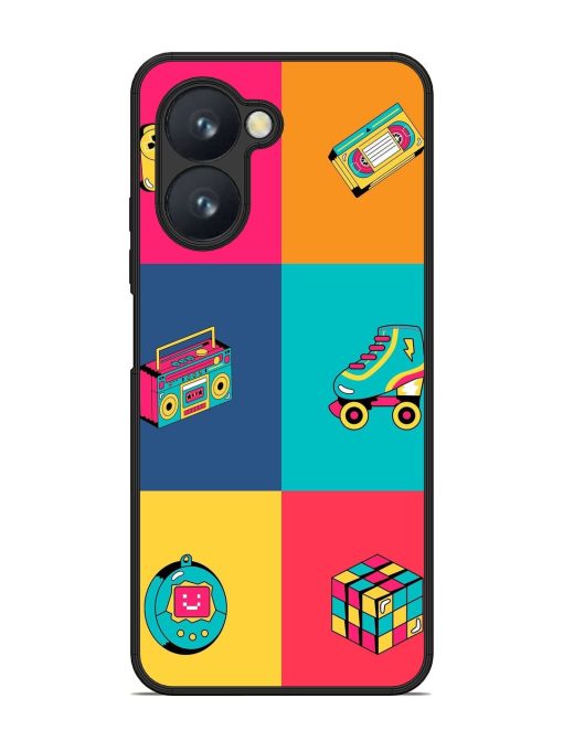 90S Throwback Grid Glossy Soft Edge Case for Realme C33 Chachhi