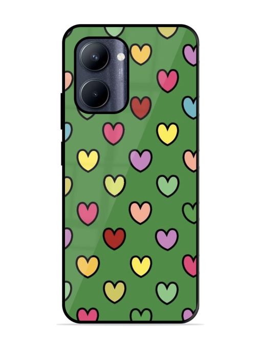 Rainbow Heart Parade Glossy Soft Edge Case for Realme C33 (2023) Chachhi